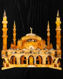 Нарды из ясеня и янтаря "Мечеть"