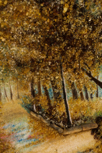 Картина из янтаря "Осень в парке"