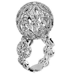 Кольцо AJOUR из белого золота с бриллиантами