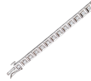 Браслет литьевой ELEGANCE из белого золота с бриллиантами