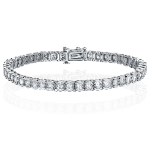Браслет литьевой ELEGANCE из белого золота с бриллиантами