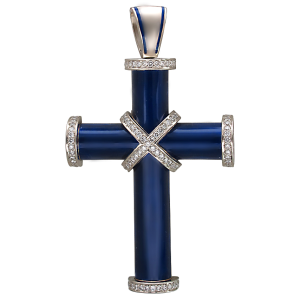 Крест RELIGION из комбинированного золота с бриллиантами