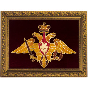 Панно из янтаря "Герб Министерства Обороны"