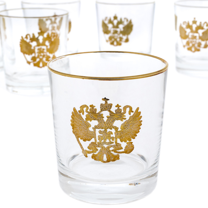Набор для виски "Герб РФ" на 6 персон, с золочением