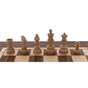 Шахматы 3в1 из американского ореха, клёна, кожи и кости
