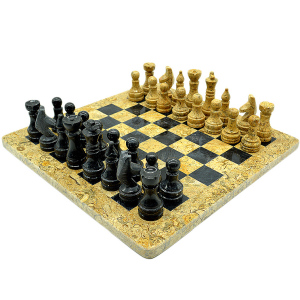 Подарочные шахматы из ракушечника и мрамора "Классик"