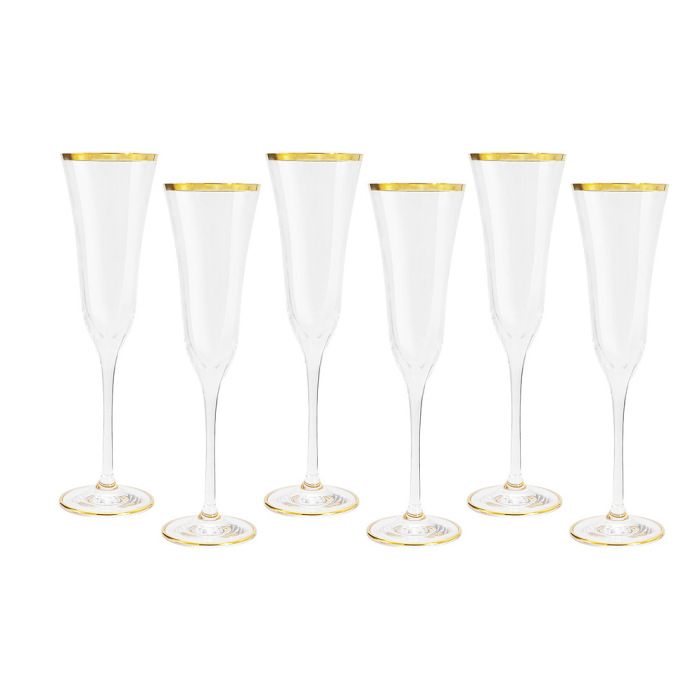 Набор бокалов для шампанского "Сабина" золото, на 6 персон