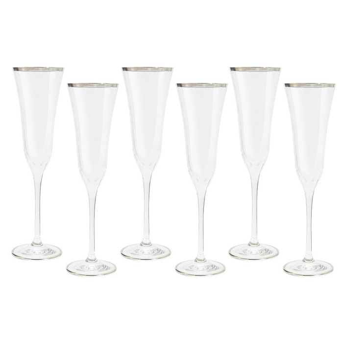 Набор бокалов для шампанского "Сабина платина", на 6 персон