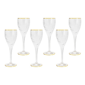 Набор бокалов из хрусталя для вина "Пиза золото", на 6 персон