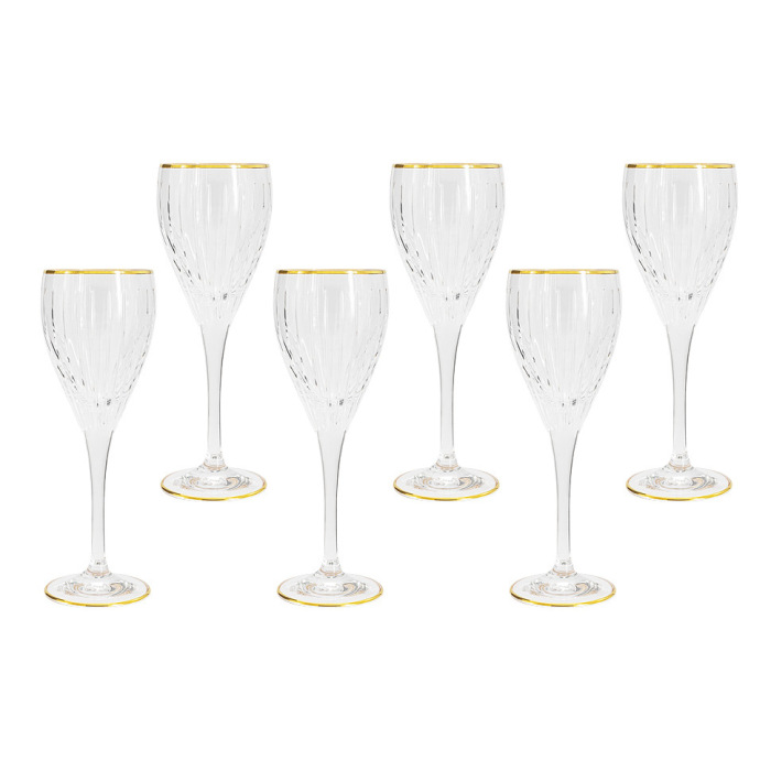 Набор бокалов из хрусталя для вина "Пиза золото", на 6 персон
