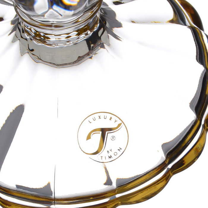 Хрустальная конфетница на ножке TIMON Tiziano Golden/Palm