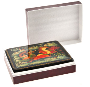 The box of Palekh "Troika" by I. Larin