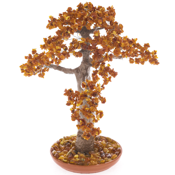 Сувенирное янтарное дерево "Баобаб"
