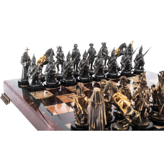 Шахматы из бронзы и яшмы "Северная война"