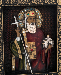 Икона из мореного дуба "Святой Князь Владимир"