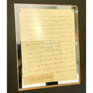 Письмо с автографом, адресованное военному министру Наполеона I Анри-Жаку-Гильому Кларку