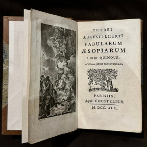 Книга «Федр, вольноотпущенник Августа, Эзоповы басни», Париж, Типография Кустелье, 1742 год