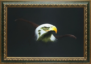 Картина на шелке "Орел" ручной работы