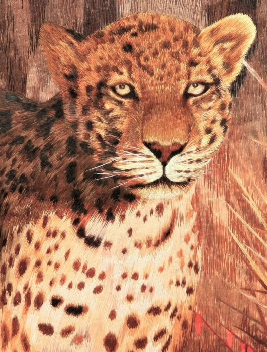 Картина на шелке "Леопард"