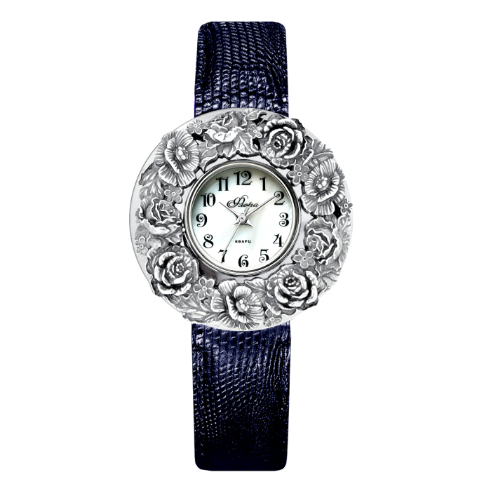 Lincor Flora Waltz Quartz Wrist Watch Silver with Blue Strap