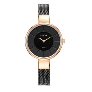 Lincor Uni Quartz Wrist Watch in Black and Gold