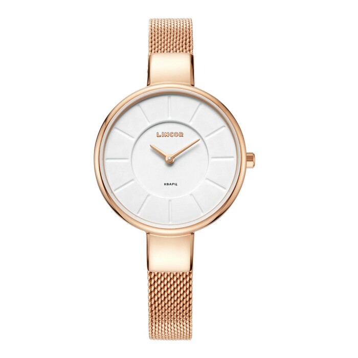 Lincor Uni Quartz Wristwatch in White and Gold