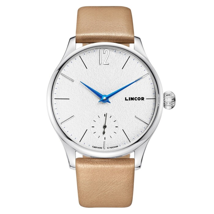 Наручные механические часы Lincor Uni со светло - коричневым ремешком