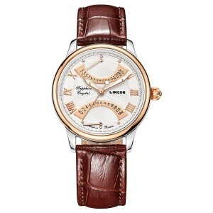 Lincor Uni Quartz Wrist Watch with Brown Strap