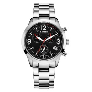 Lincor Uni Quartz Wrist Watch Black with Silver Strap