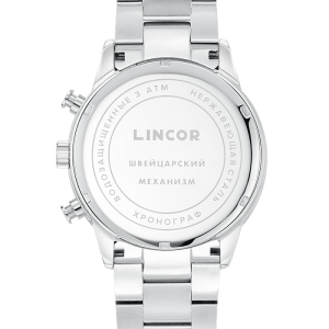 Lincor Uni Quartz Wrist Watch Black with Silver Strap