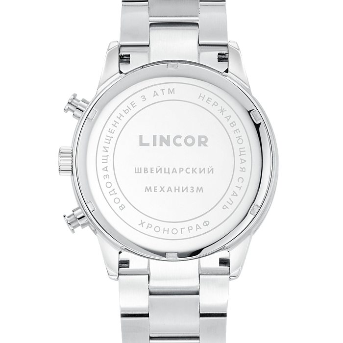 Lincor Uni Quartz Wrist Watch Black with Silver Strap