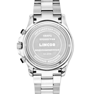 Lincor Uni Quartz Wristwatch in Red and Black with Silver Strap