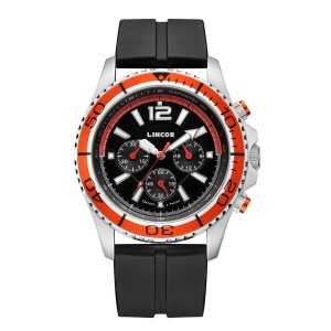 Lincor Uni Red and Black Quartz Wrist Watch with Black Strap