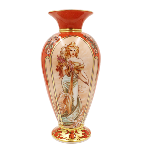 Настольная ваза для цветов с изображениями картин Альфонсо Муха