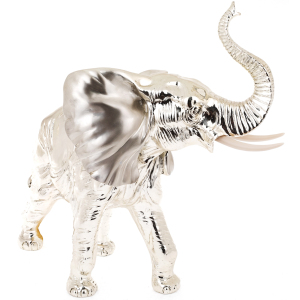 Скульптура посеребренная "Слон" с мраморной крошкой