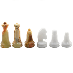 Шахматы из белого мрамора и зеленого оникса "Классика" малые