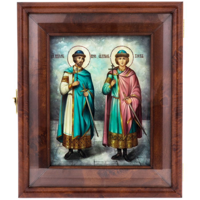 Икона на перламутре "Святой Борис и Глеб"