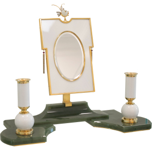 Эксклюзивный женский настольный набор "Зеркало" из нефрита