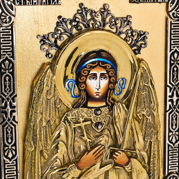 Икона настольная из бронзы "Ангел" малая