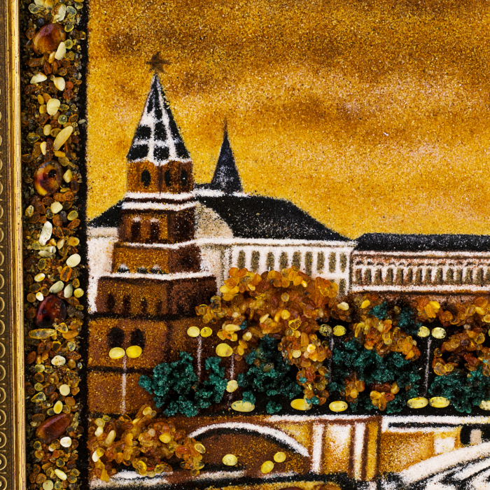 Картина из янтаря "Кремль. Вечер"