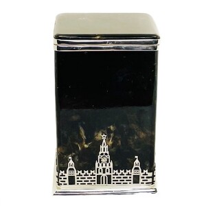 Чайная коробка из янтаря и бронзы "Кремлевская стена"
