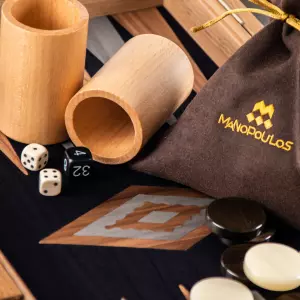 Backgammon made of black oak and walnut "Manopoulos"