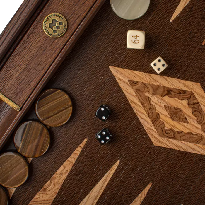 Backgammon made of oak and walnut "Manopoulos" wenge