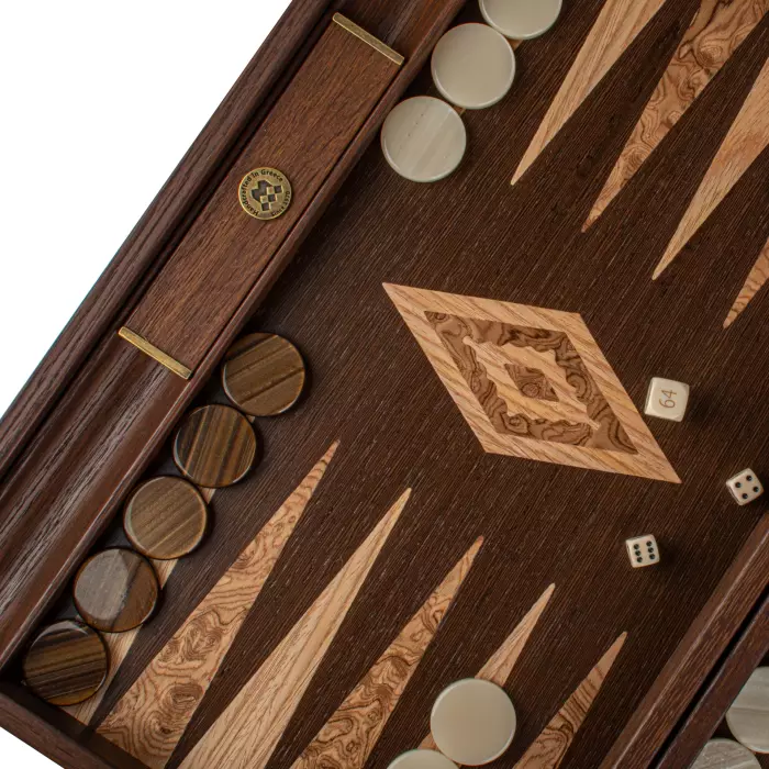 Backgammon made of oak and walnut "Manopoulos" wenge