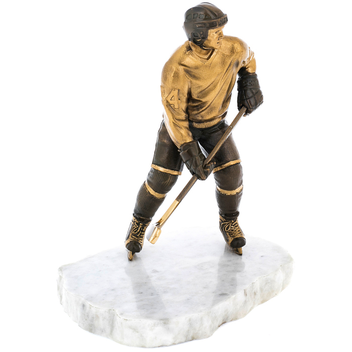 Скульптура бронзовая "Хоккеист"