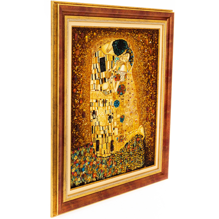 Картина из янтаря "Густав Климт. Поцелуй"