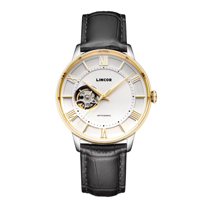 Lincor UNI Self-winding Mechanical Wristwatch with Black Strap