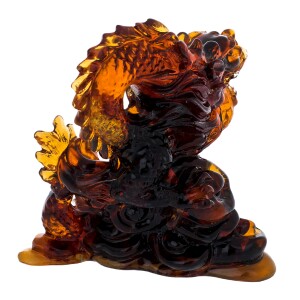 Скульптура из янтаря "Драконий рык", темный