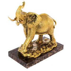 Скульптура "Слон" Golden elephant с позолотой