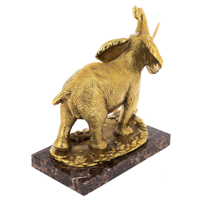 Скульптура "Слон" Golden elephant с позолотой